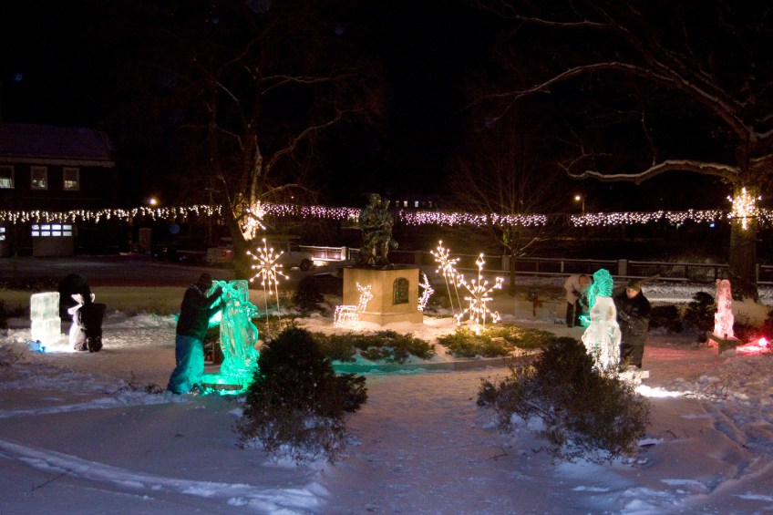 Ice sculptures in the park